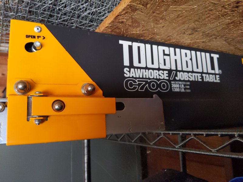 Sawhorse in garage